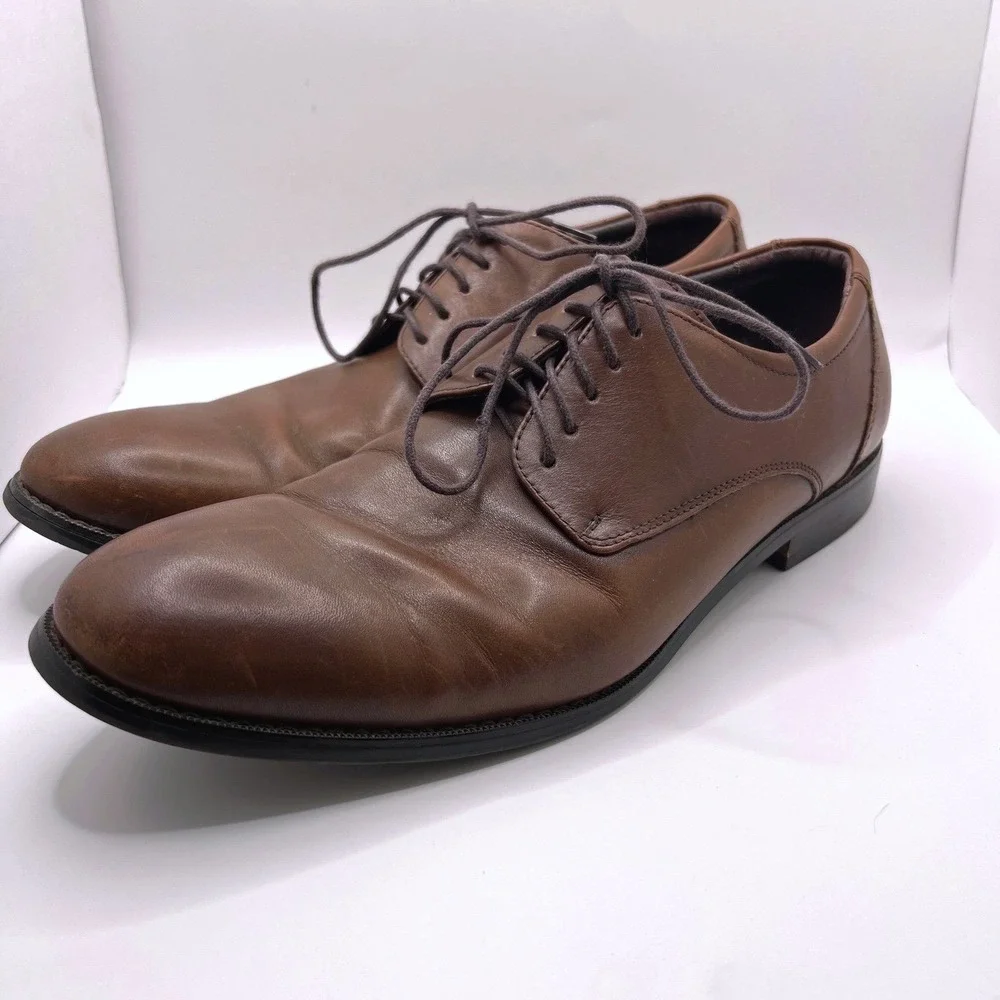 Aston Grey Cleveland Mens‎ Dress Shoes Brown Leather Lace Up Oxford Size 8